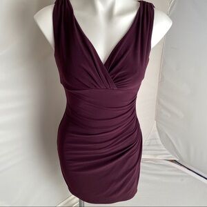 Ralph Lauren plum purple ruched side sleeveless dress 2